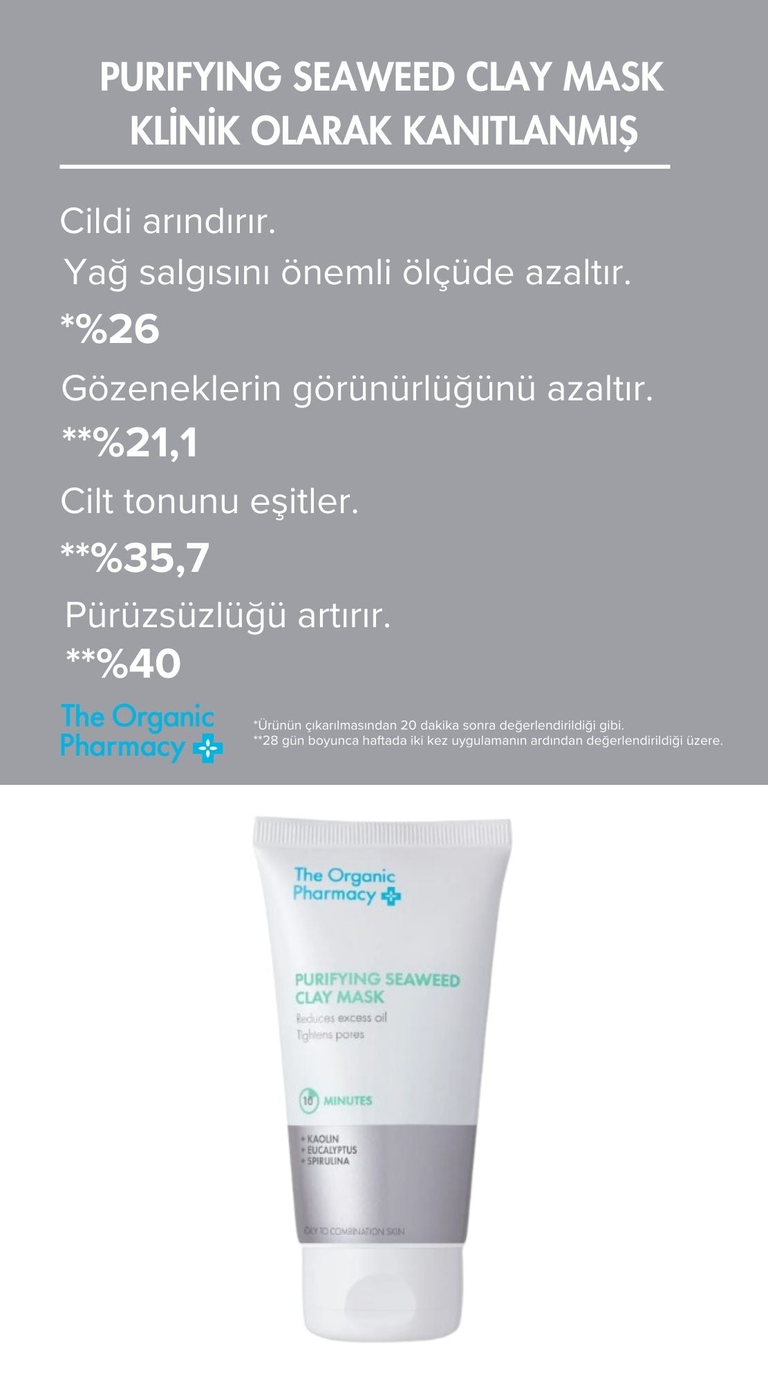 PURIFYING SEAWEED CLAY MASK - ARINDIRICI DENİZ YOSUNU KİL MASKESİ 60ML