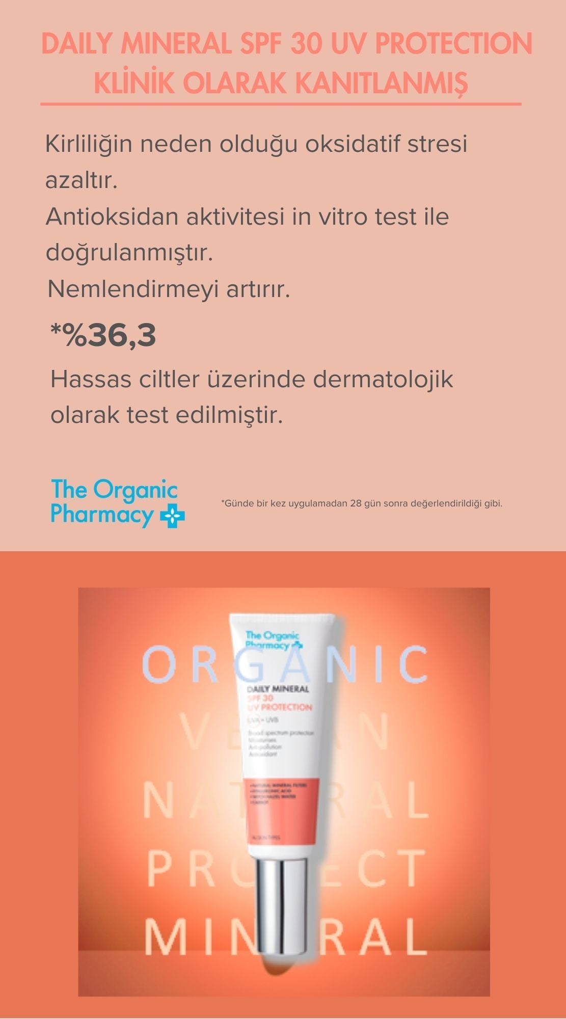 DAILY MINERAL SPF 30 UV PROTECTION - MİNERAL GÜNEŞ KORUYUCU 50ML